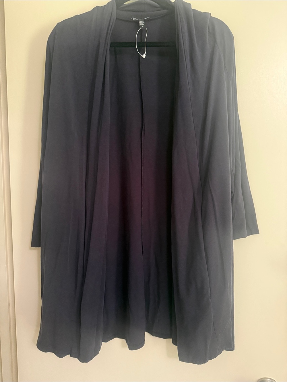 Eileen Fisher Black Open Front Draped Jacket